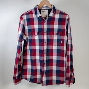 Vans Red & Blue Button Up in size Medium